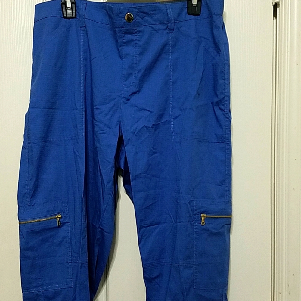 Rafaellal womens size 12 cargo pant in Dutch blue.